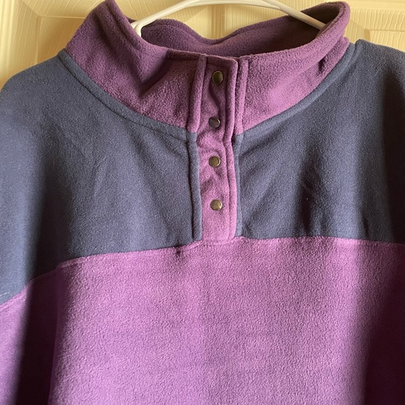 Avenue Women’s Size 18 Purple & Blue Color Block Polar Fleece Pullover - Picture 7 of 15